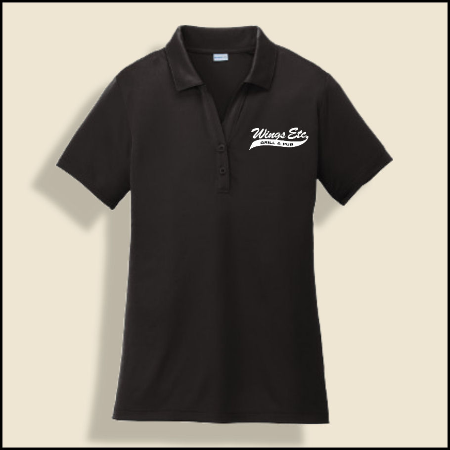 Black Ladies Wings Etc. Performance Polo
